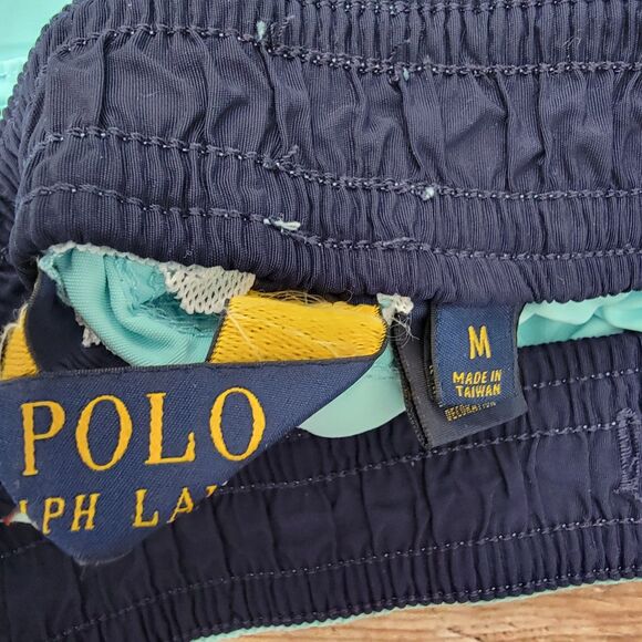 Polo Ralph Lauren Men's Size M 6” Swim Trunks Shorts Unlined Blue 100% Nylon - Picture 9 of 10